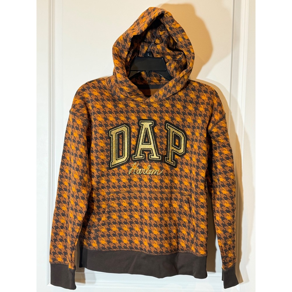 Gap x Dapper Dan DAP Harlem Houndstooth Hoodie kids XL 12 NWT 838150-00-1